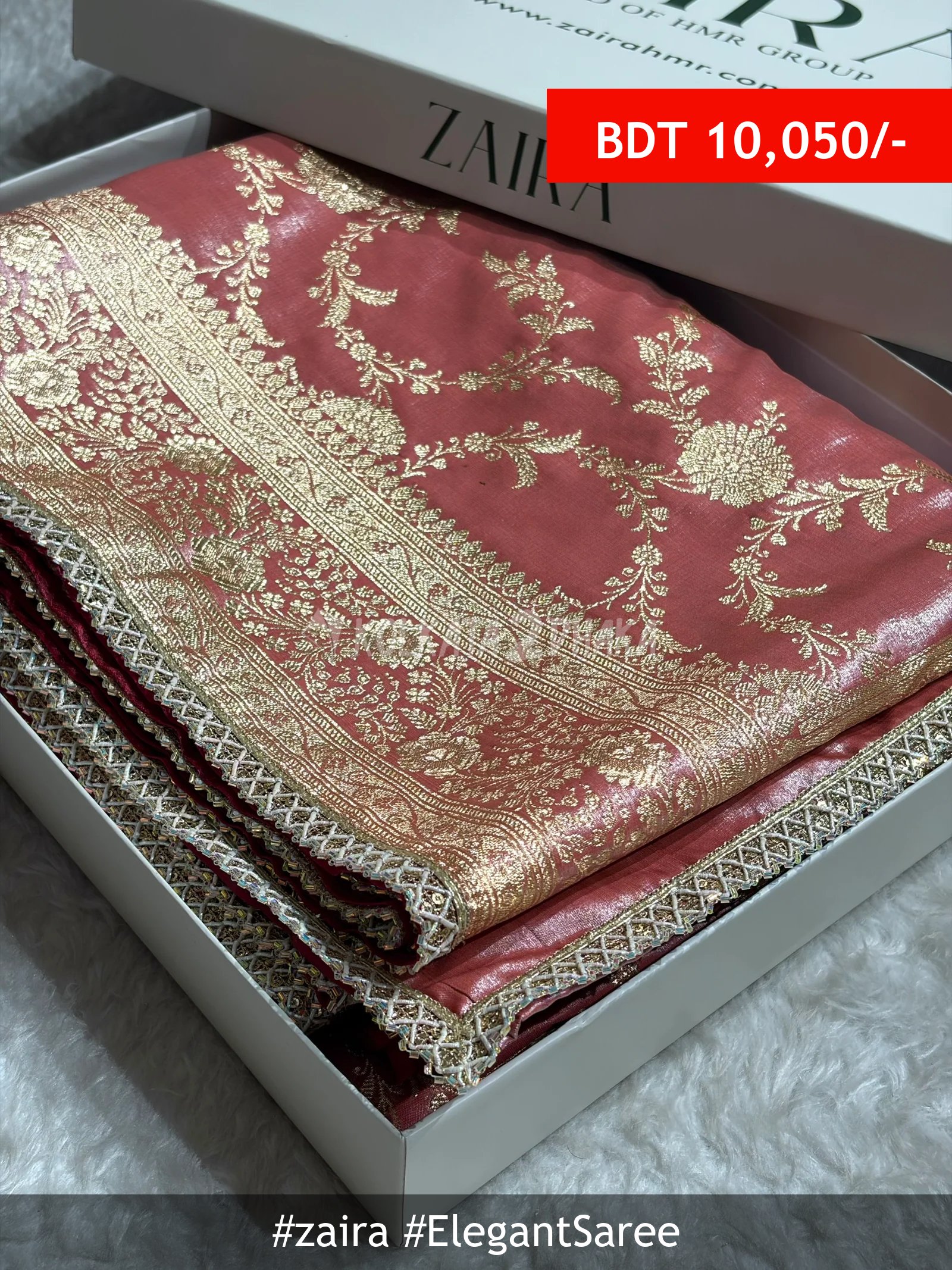 Zaira Peach Saree