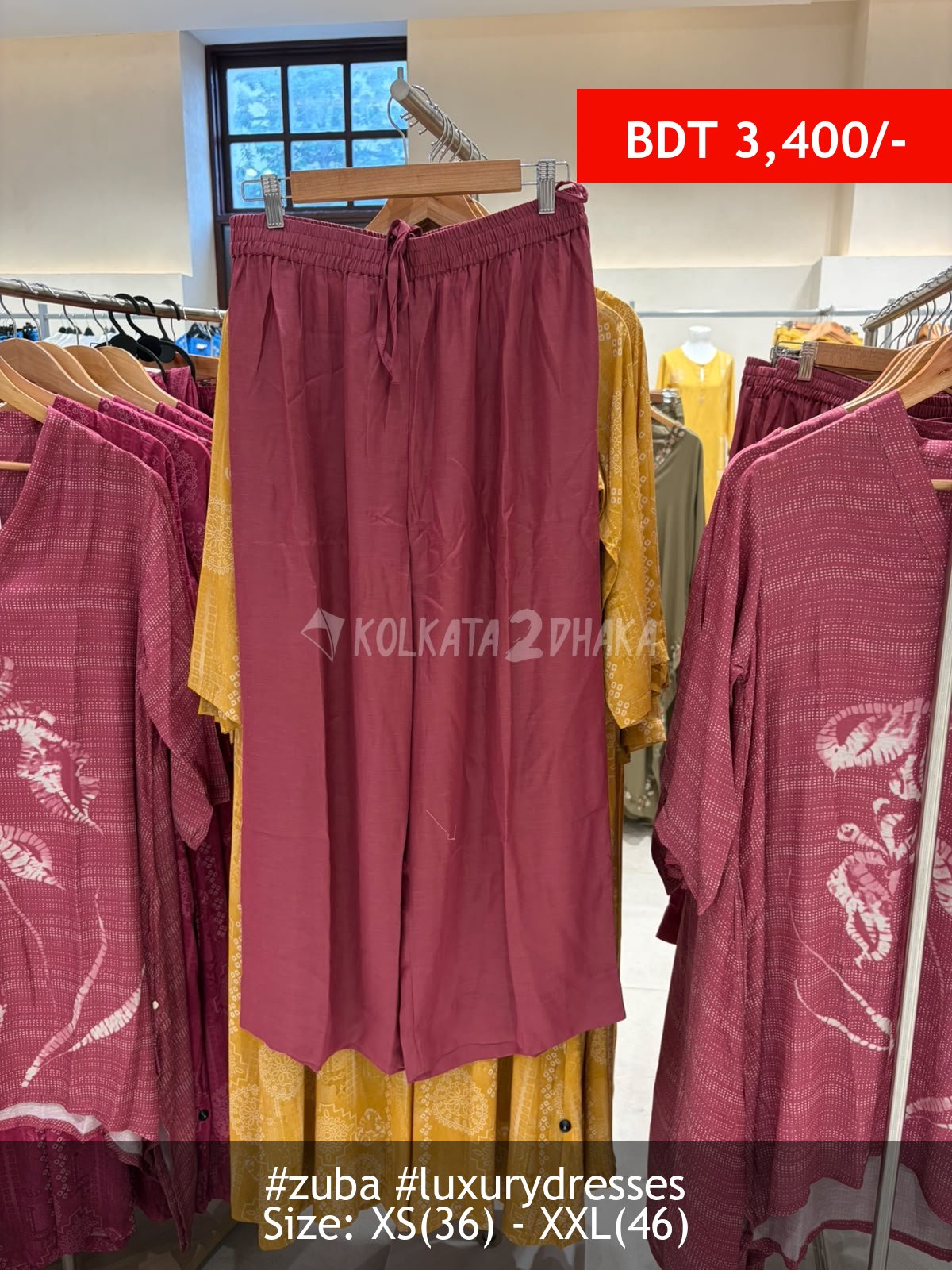 Zuba Rose wine pant