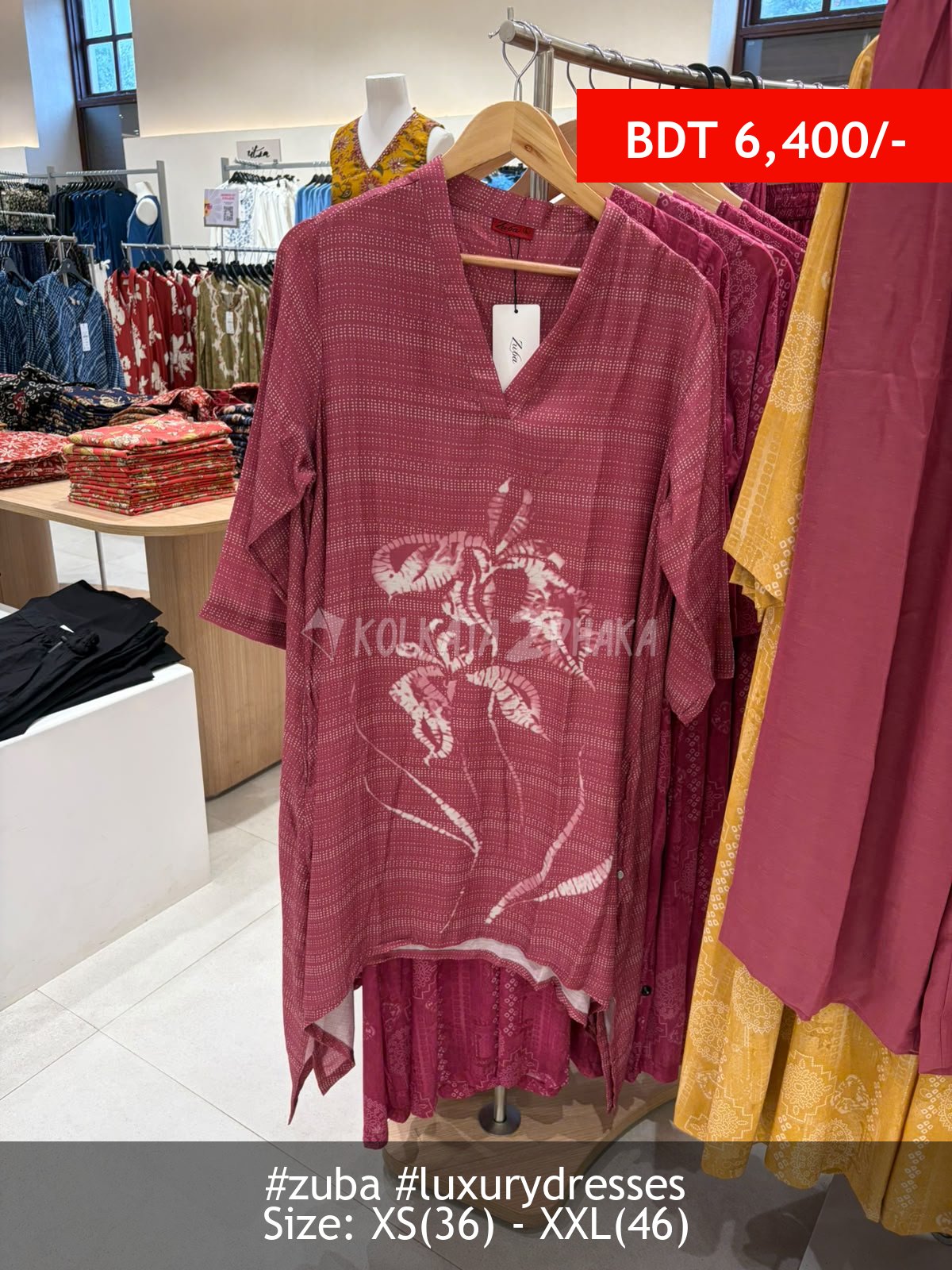 Zuba Rose wine kurta