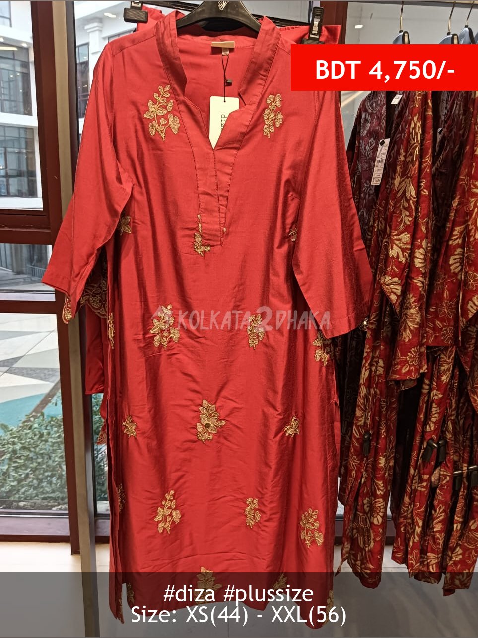 Diza red kurta