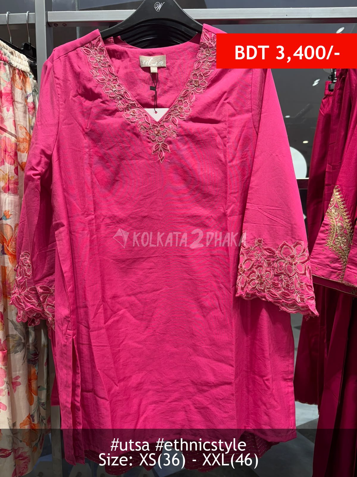 Utsa pink kurta