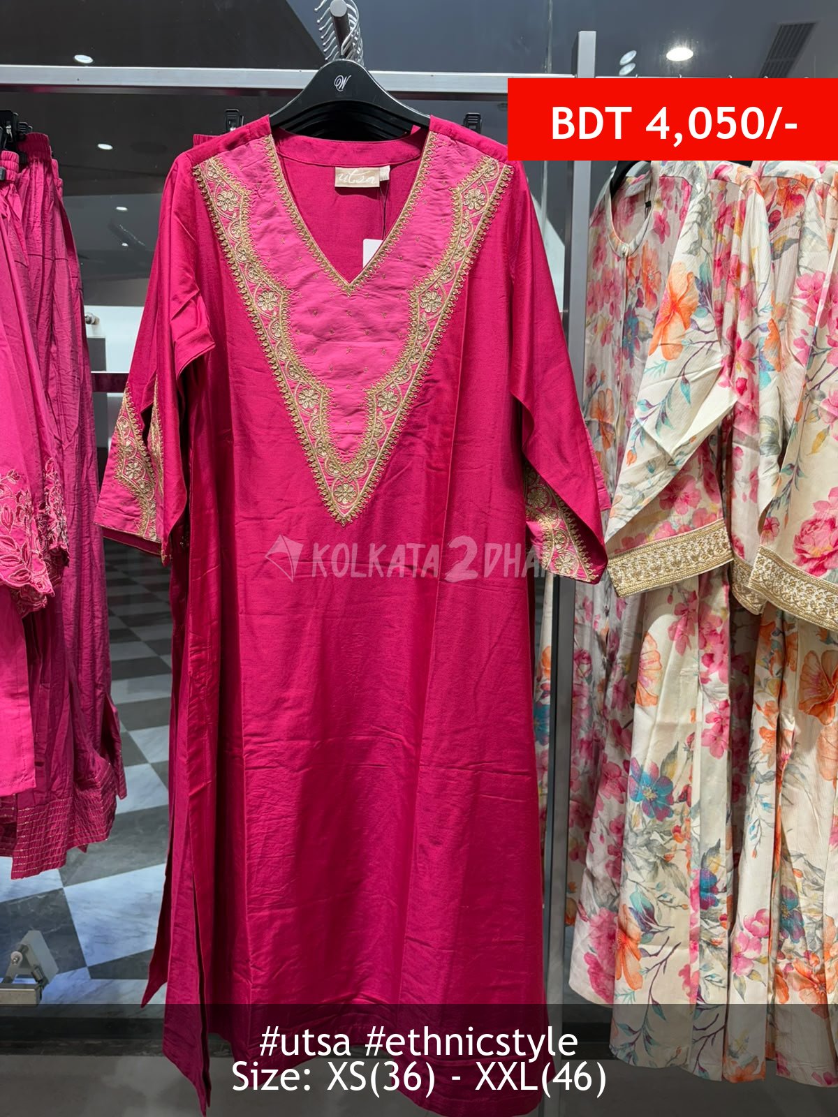 Utsa pink kurta
