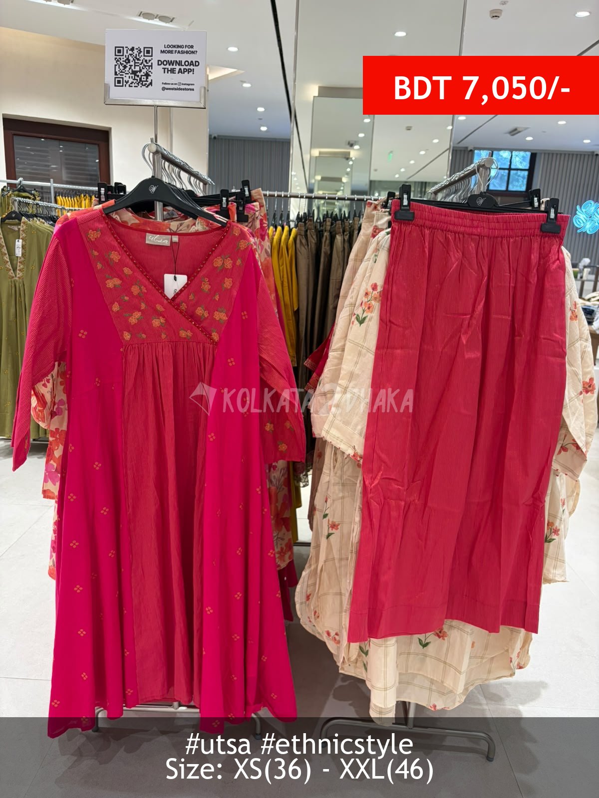Utsa pink kurta set
