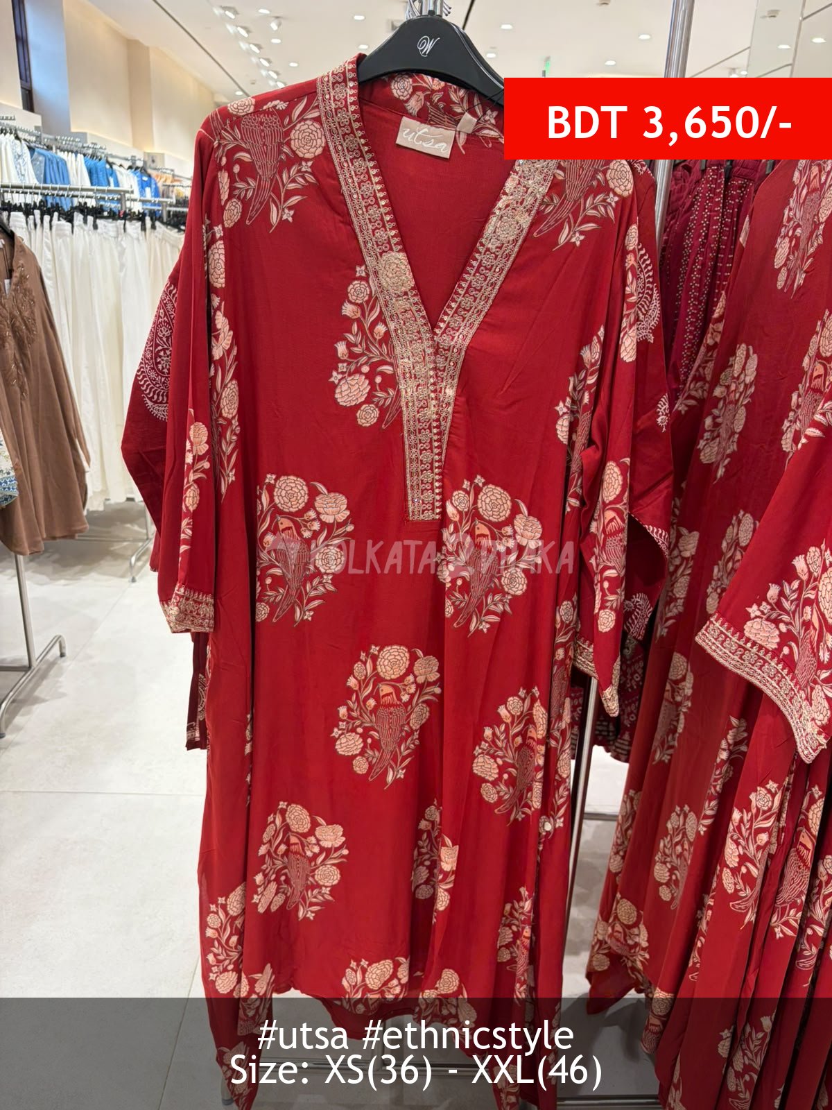 Utsa red kurta