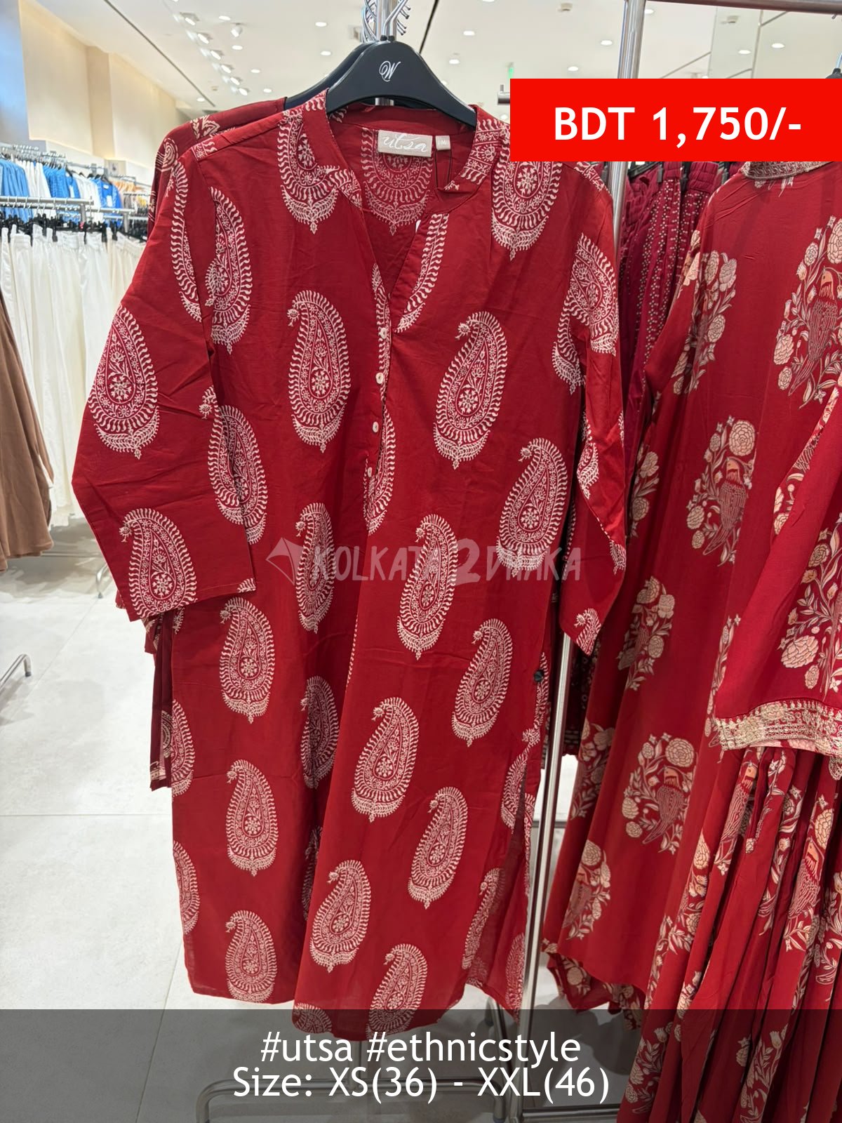 Utsa red kurta