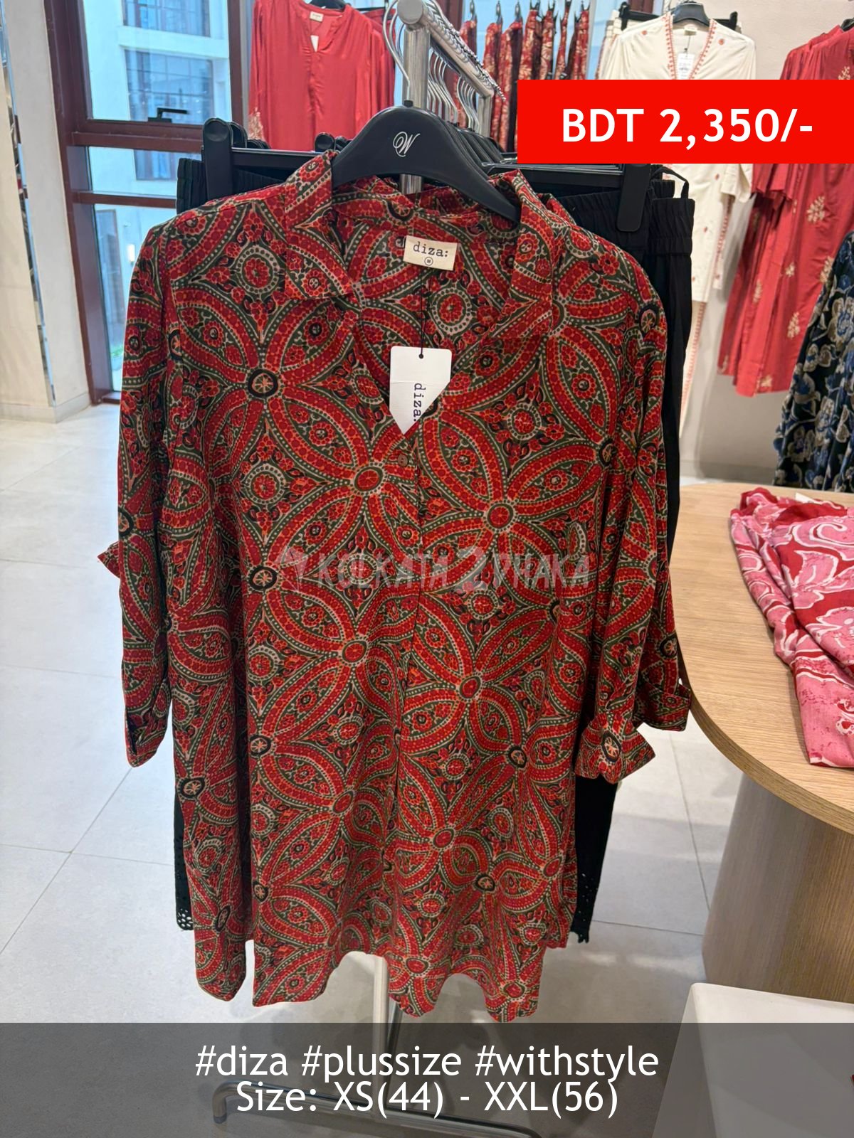 Diza red kurta