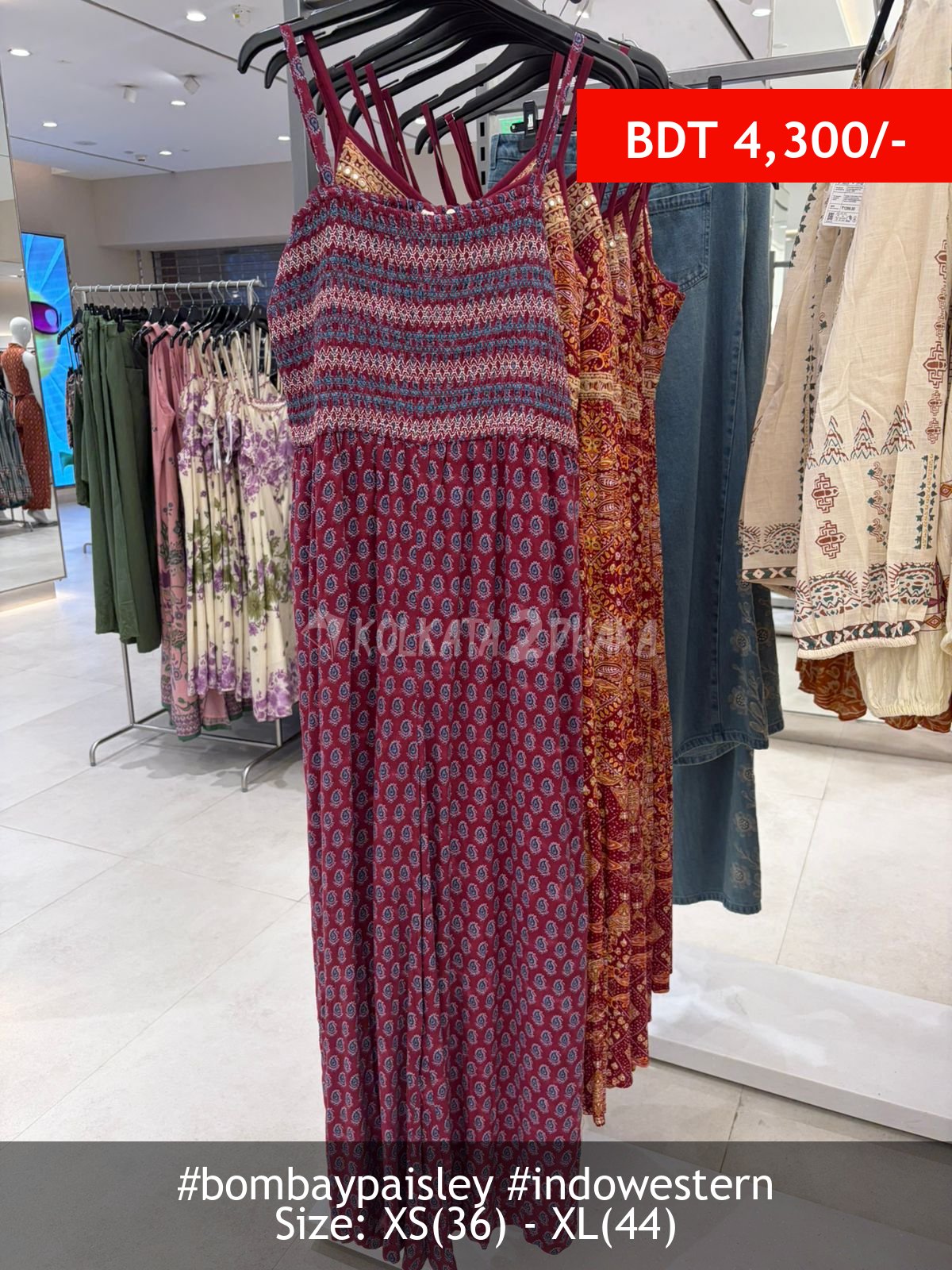 Bombay Paisley marron dress