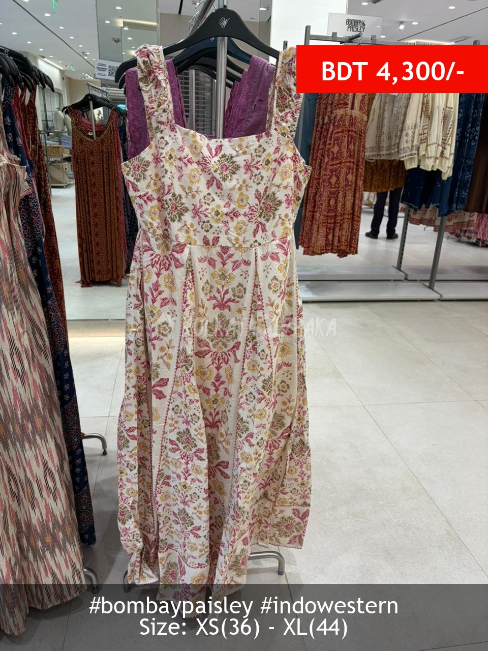 Bombay Paisley off white dress