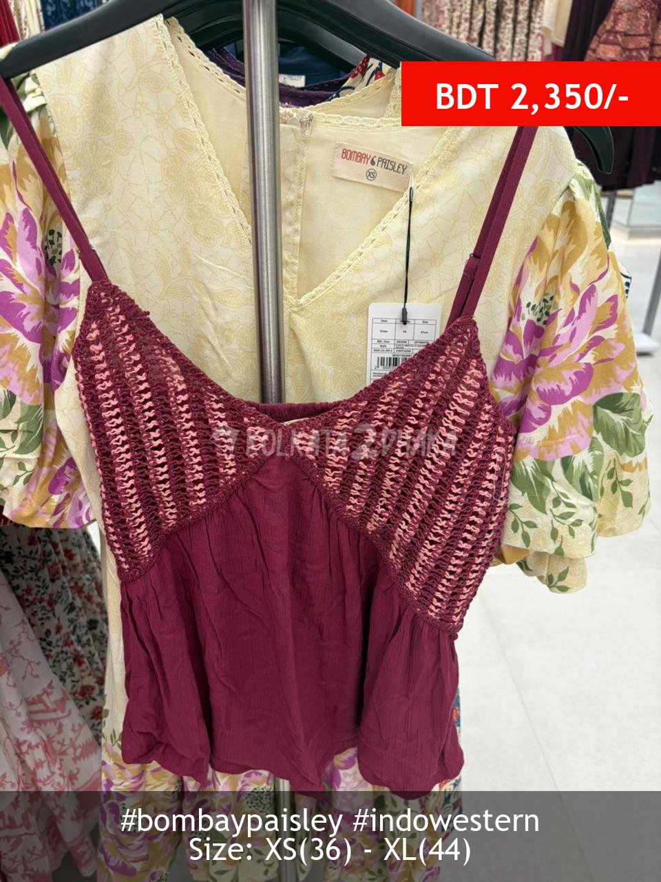 Bombay Paisley red top