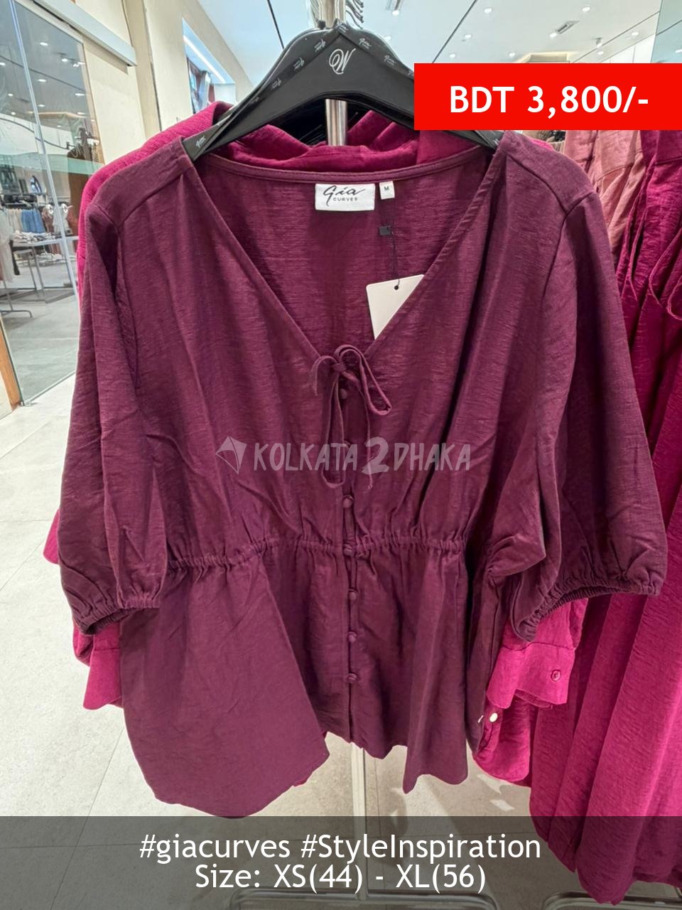 Gia Curves Berry Blouse