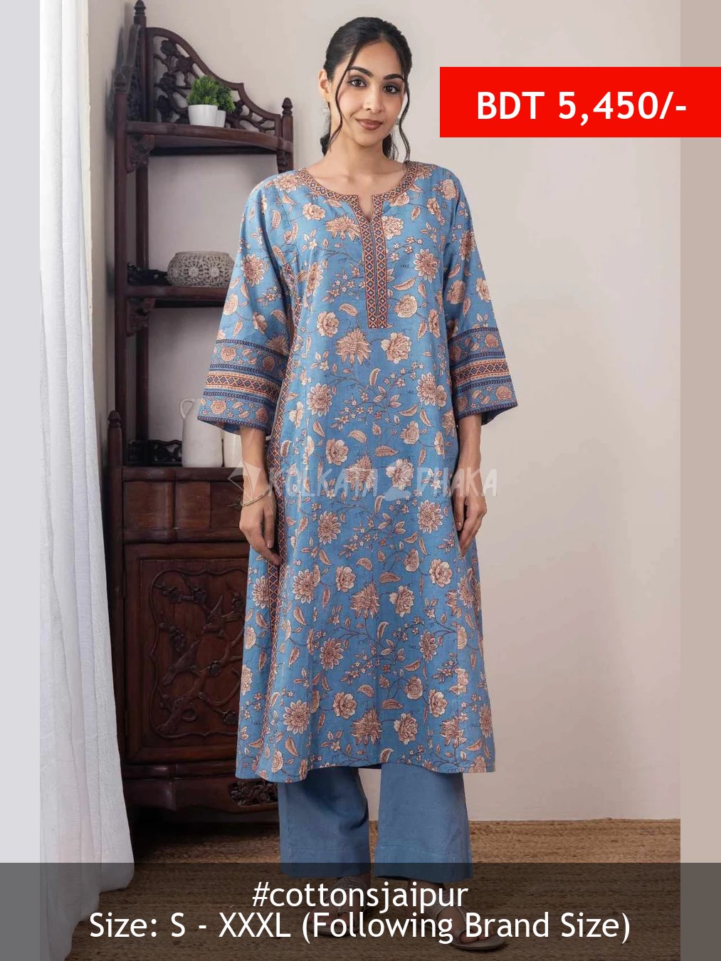Cottons Jaipur Gulrang Kurta