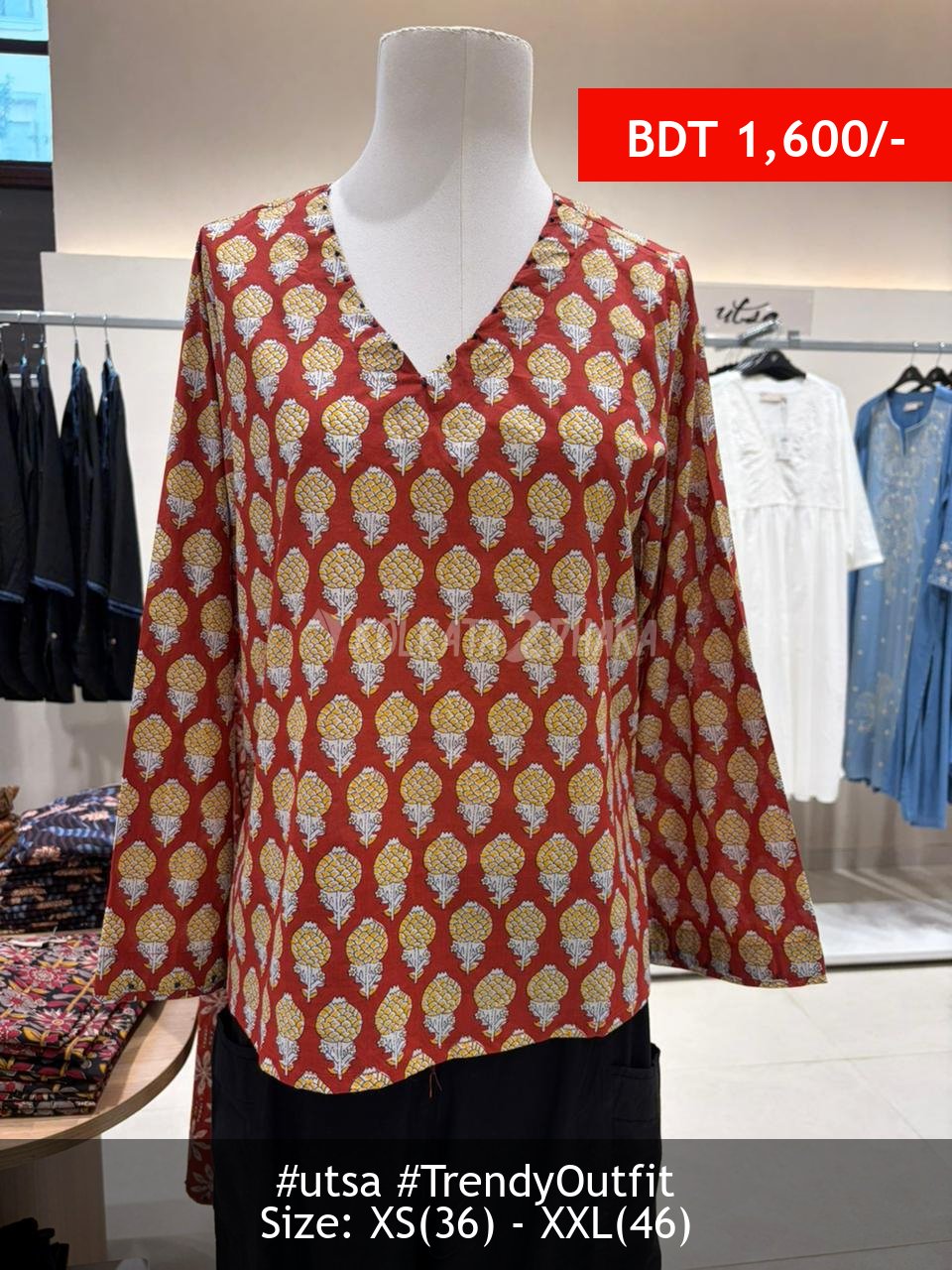 Utsa orange tunic