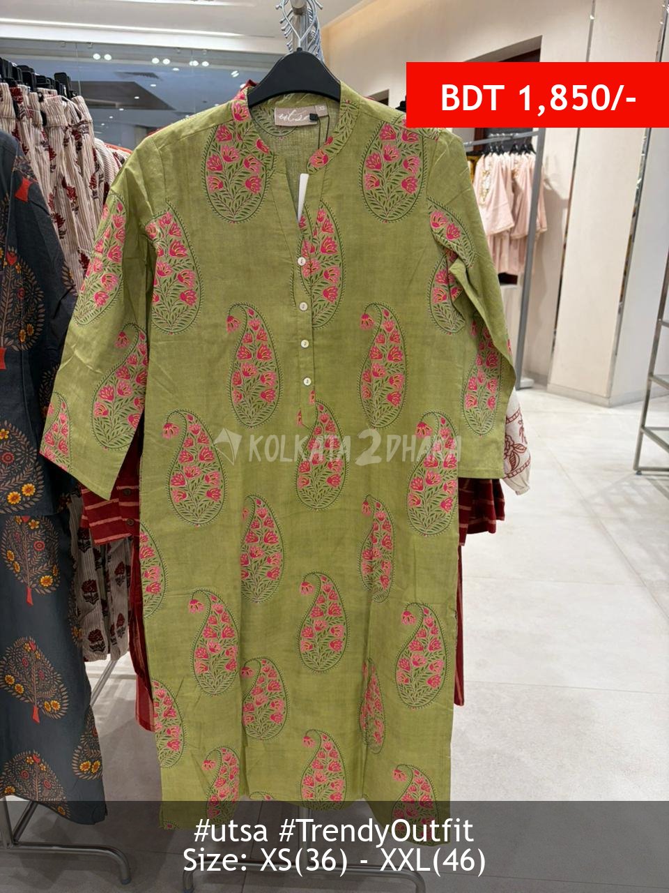 Utsa green kurta