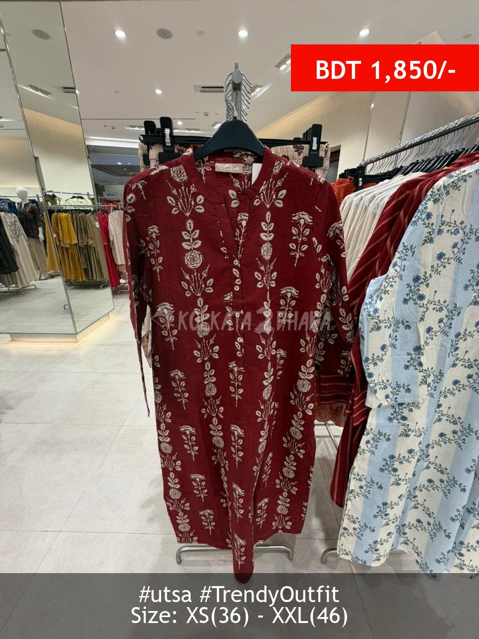 Utsa rust kurta