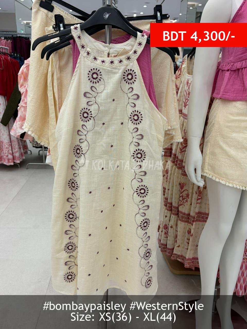 Bombay Paisley white dress