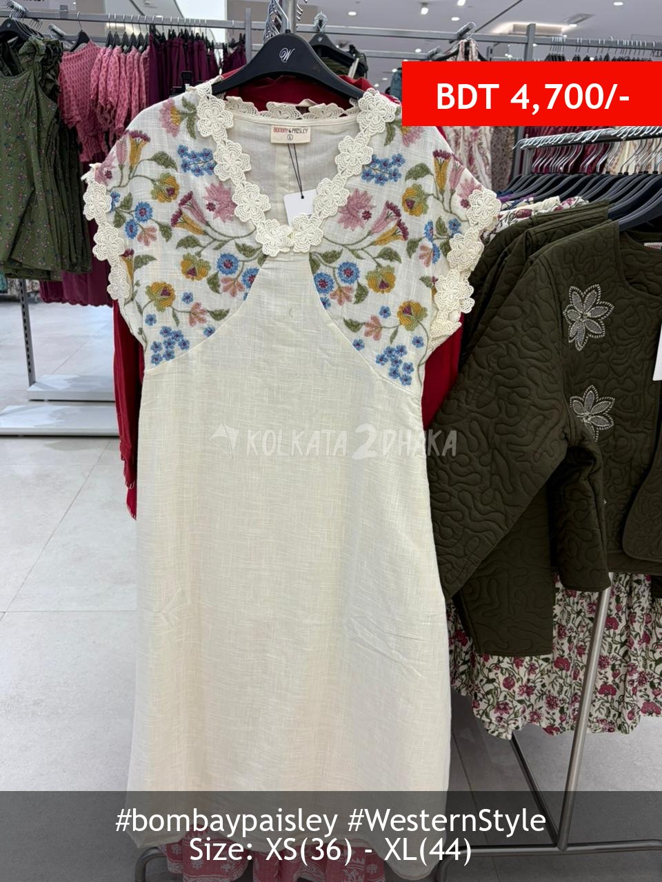 Bombay Paisley white dress