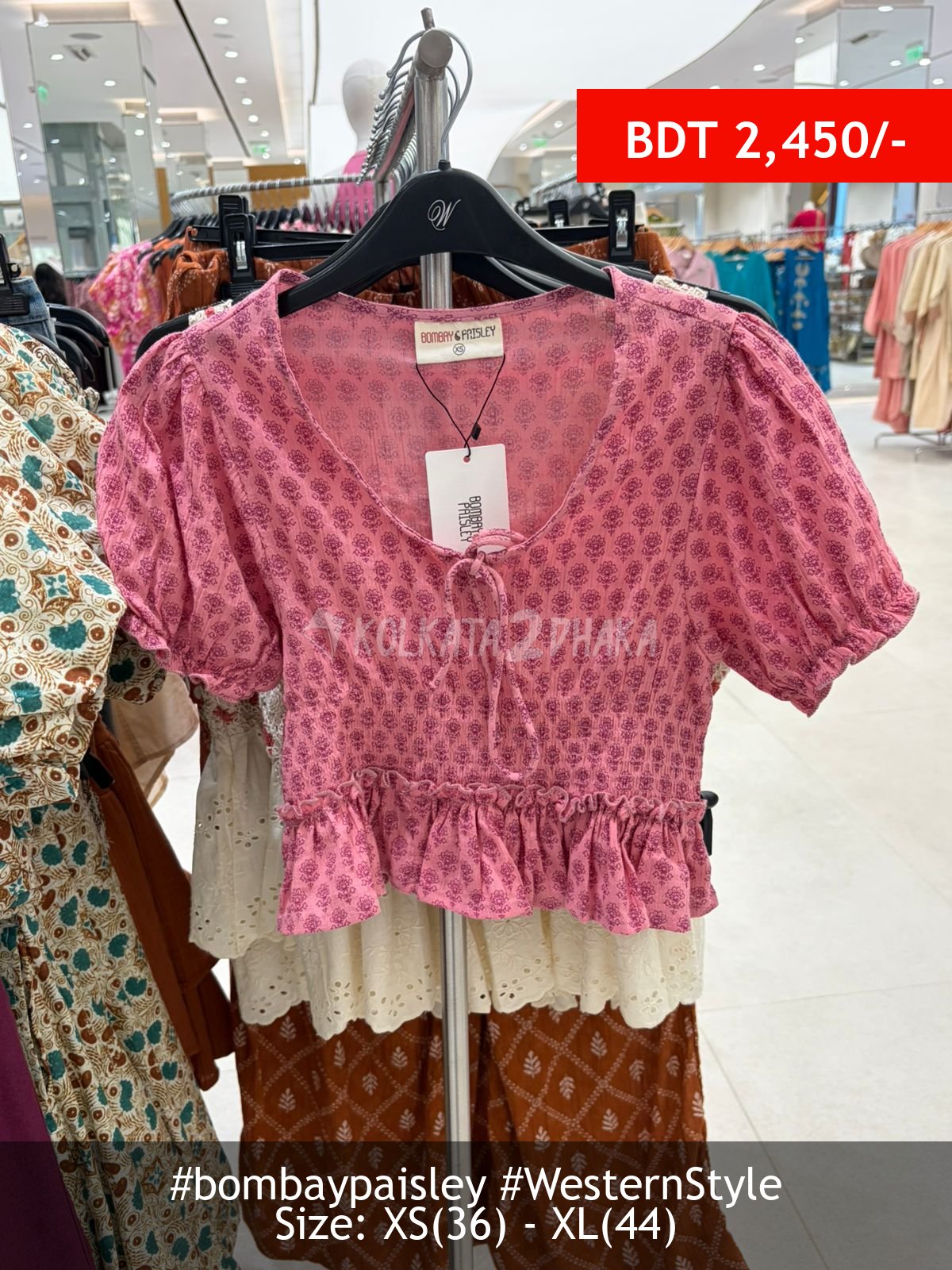 Bombay Paisley pink top