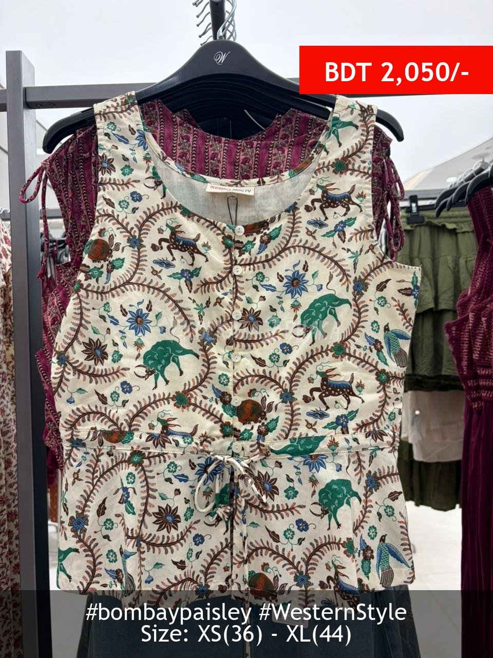 Bombay Paisley offwhite top