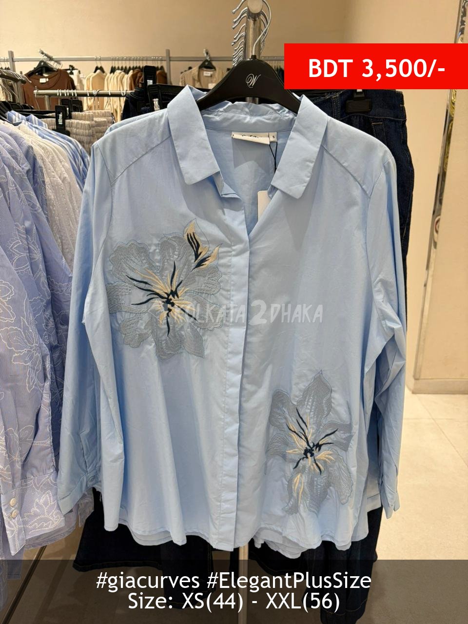 Gia Curves blue blouse