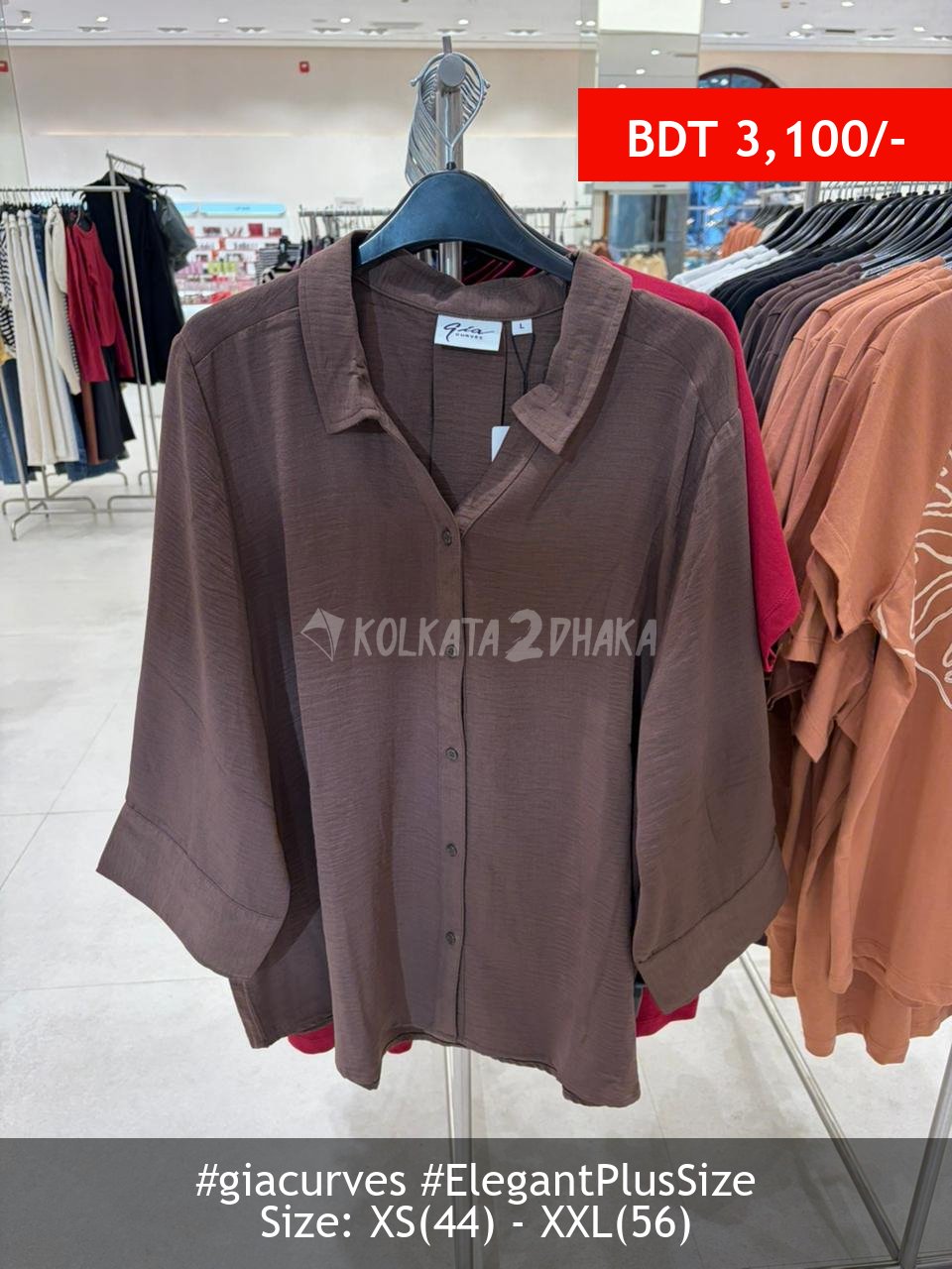 Gia Curves chocolate blouse