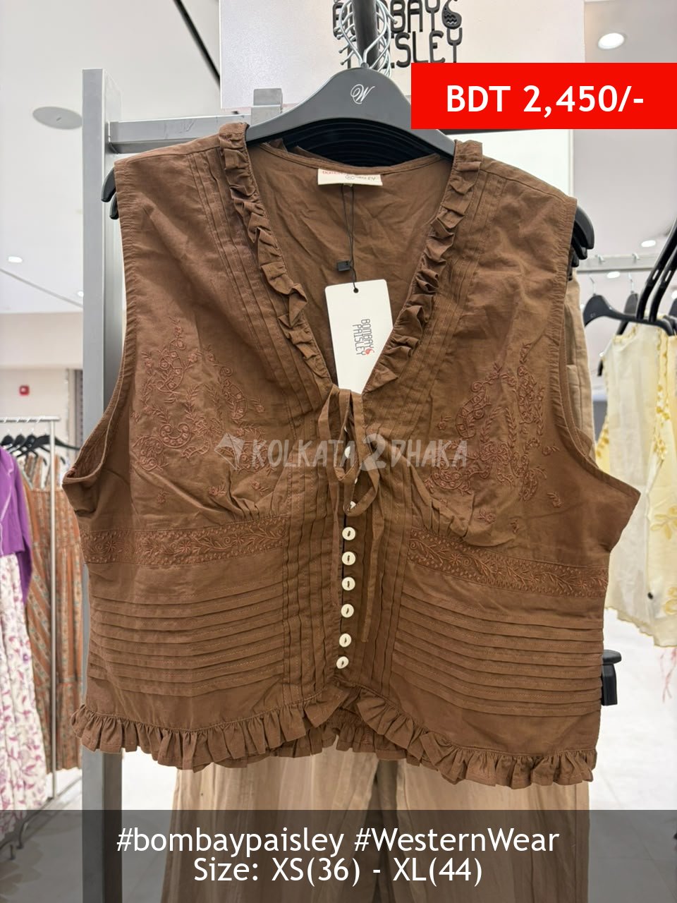 Bombay Paisley Brown Top