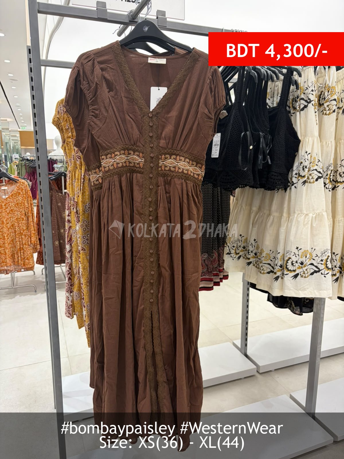 Bombay Paisley Brown Dress
