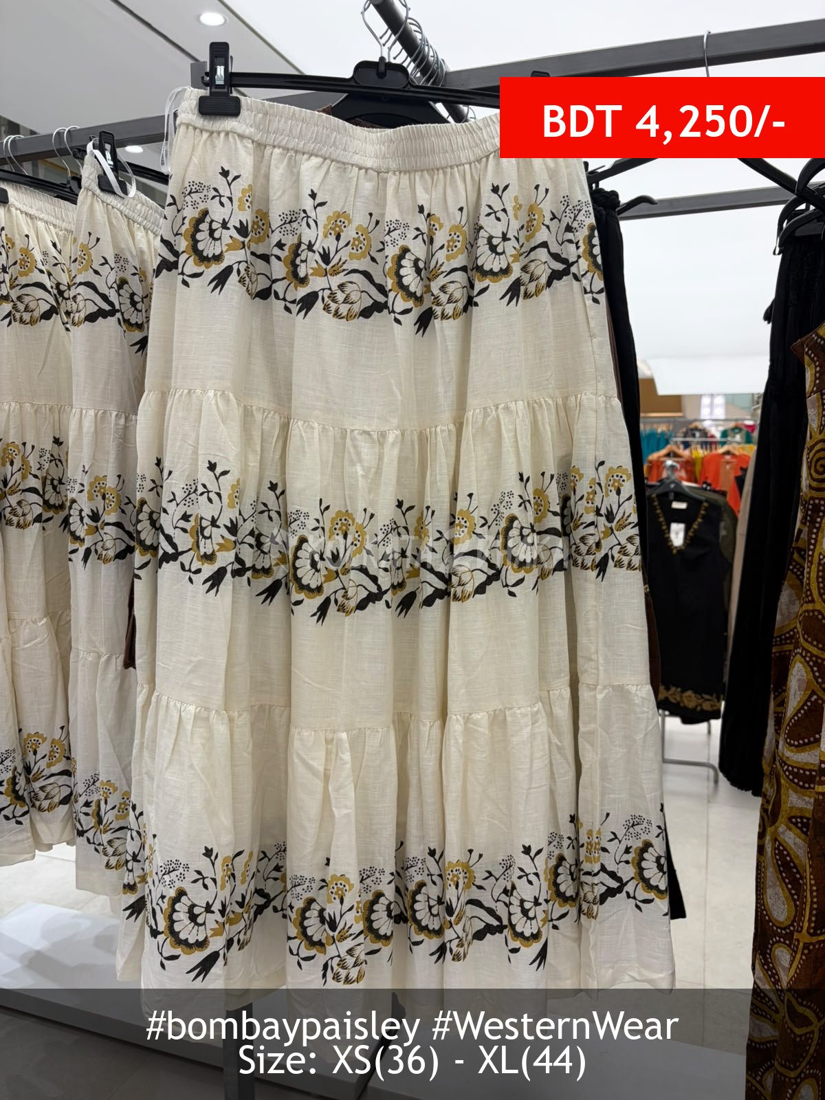 Bombay Paisley offwhite Skirt