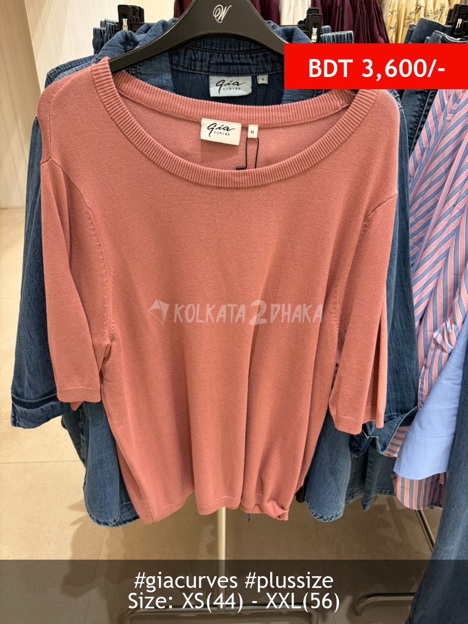 Gia Curves pink sweater