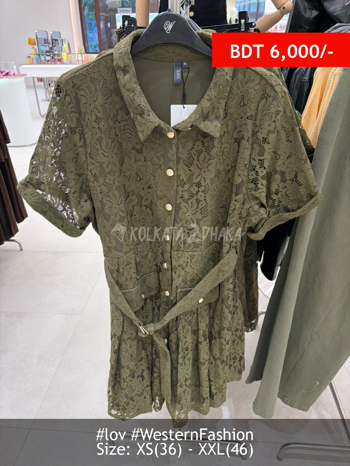 LOV olive dress