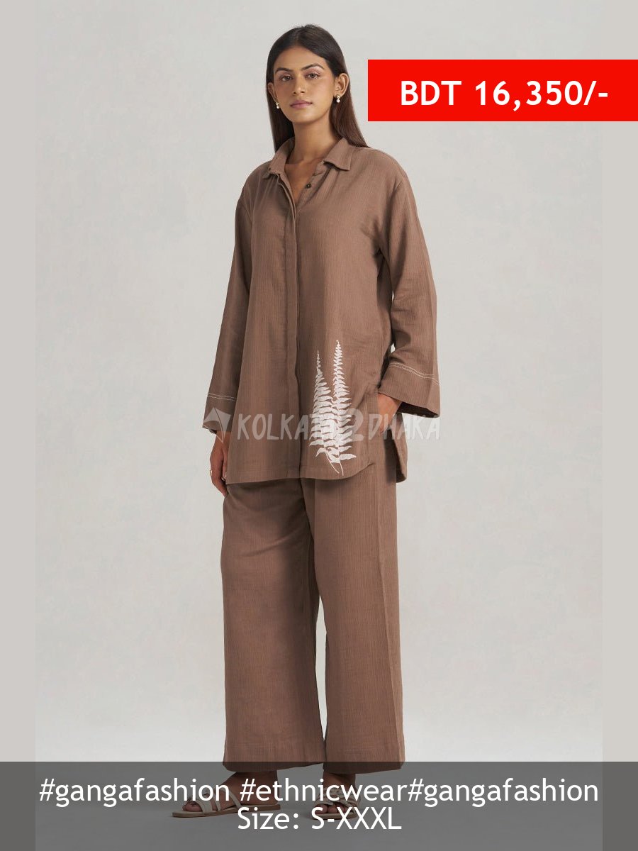 Ganga Fashion Chocolate and Fern Co-ord Set