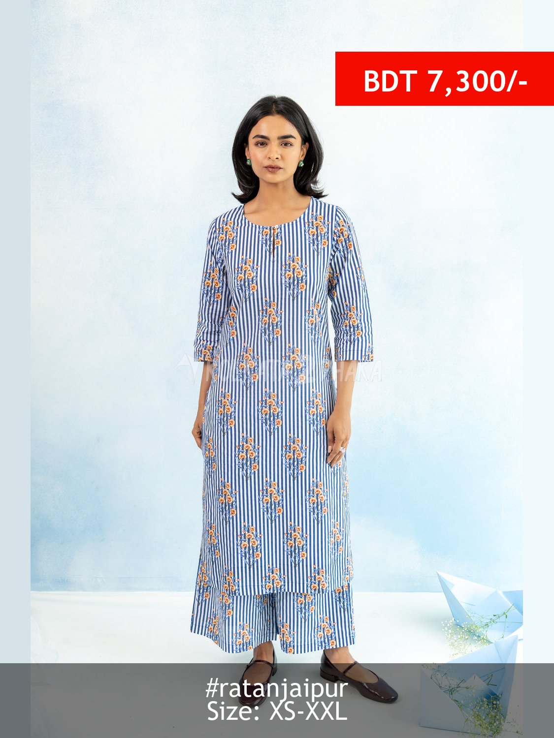 Ratan Jaipur Regular Cotton Kurta – Blue