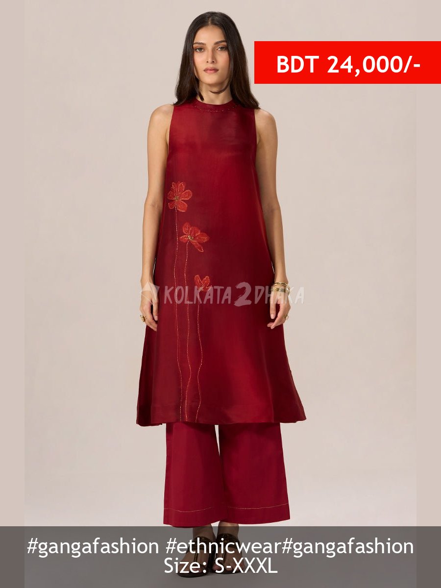 Ganga Fashion Maroon Silk Co-ord Set