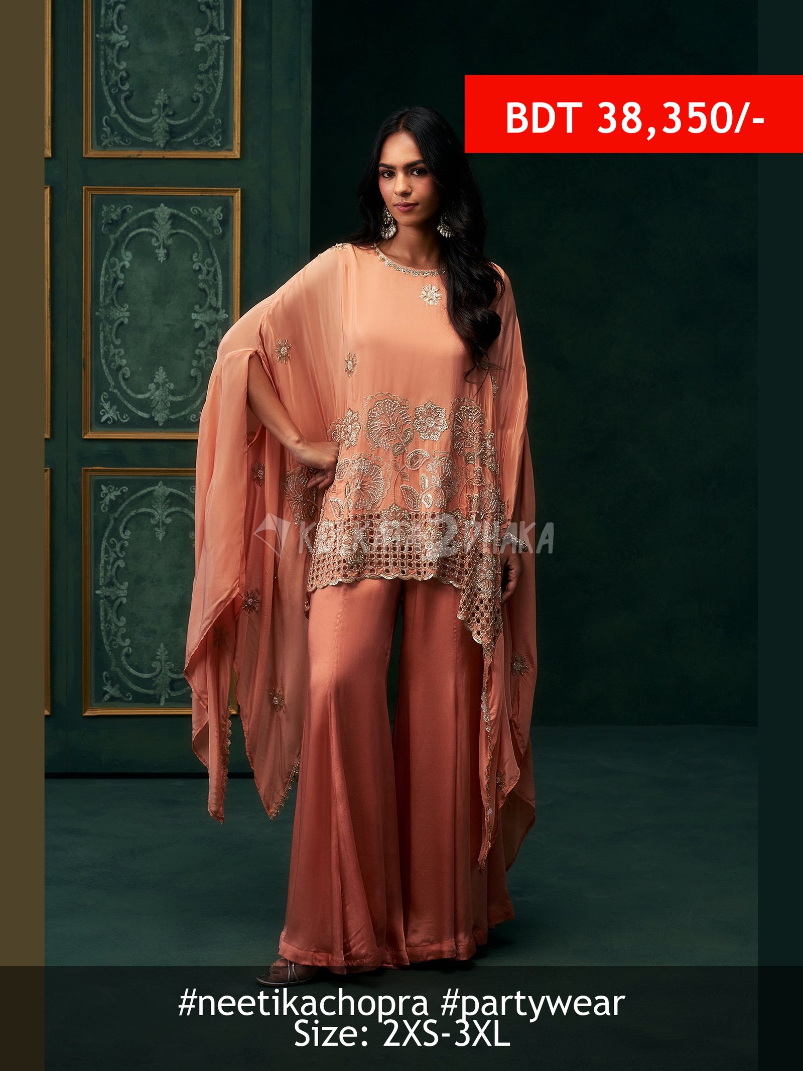 Neetika Chopra Ruhana Crepe Embroidered Matching Set