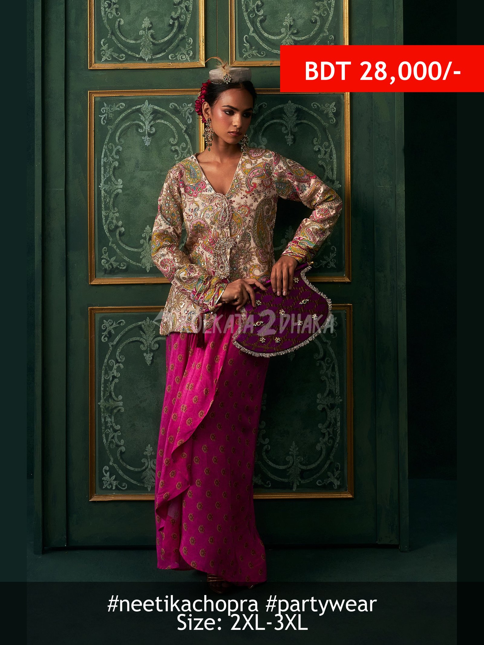 Neetika Chopra Vritika Crepe Embroidered Jacket Set