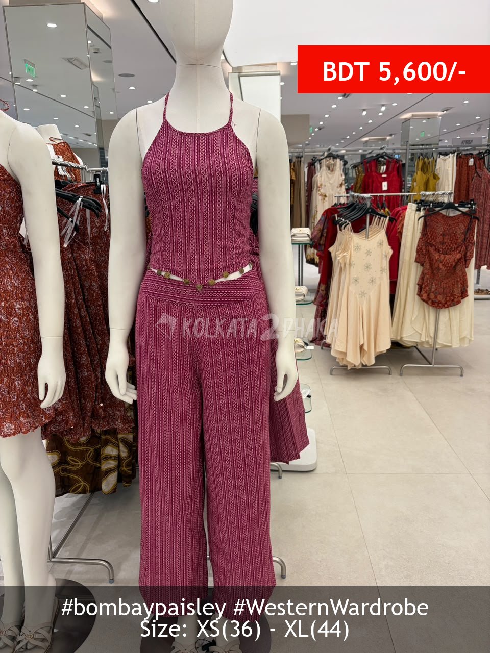 Bombay Paisley pink topset
