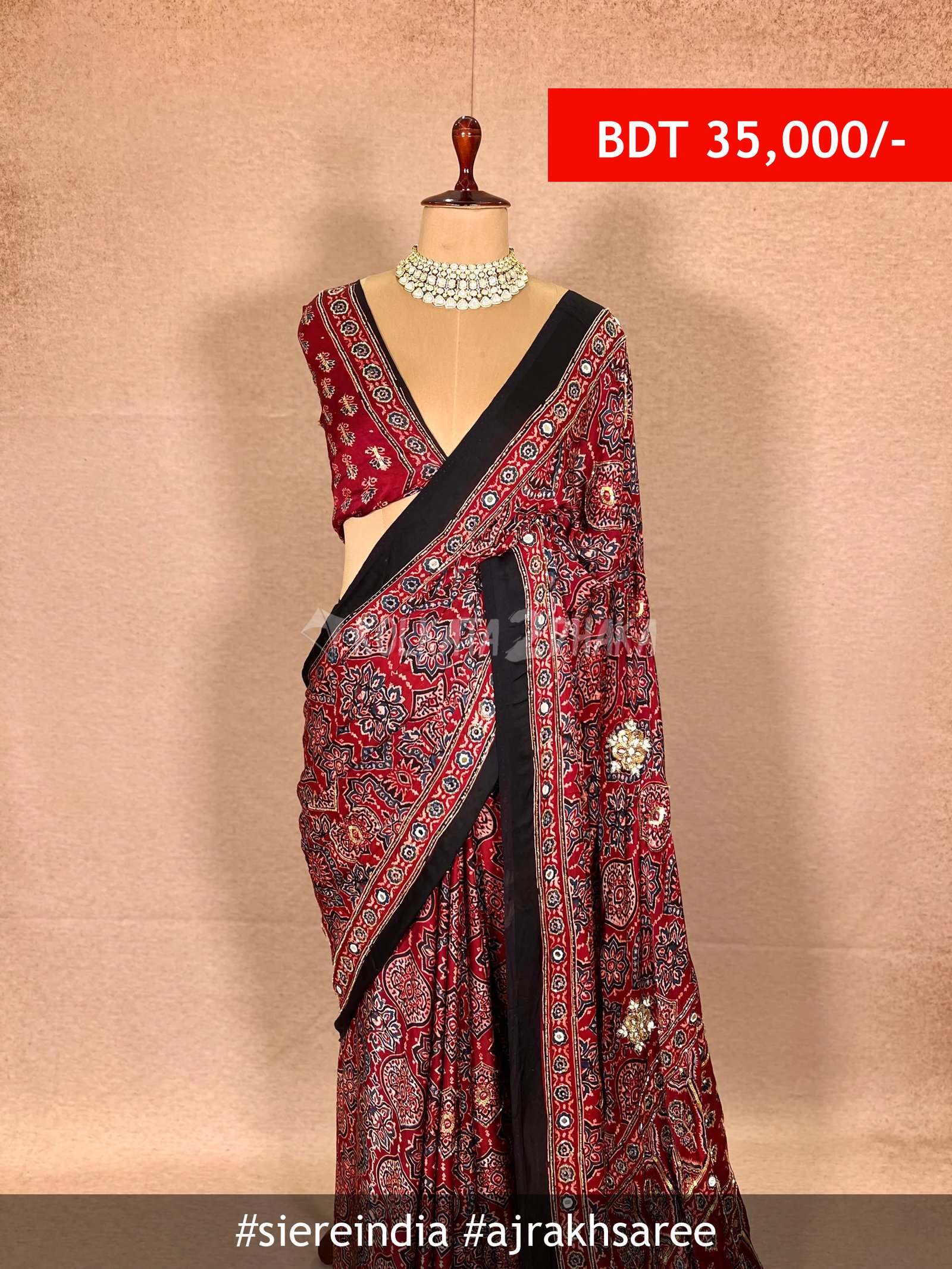 siereindia Ajrakh saree