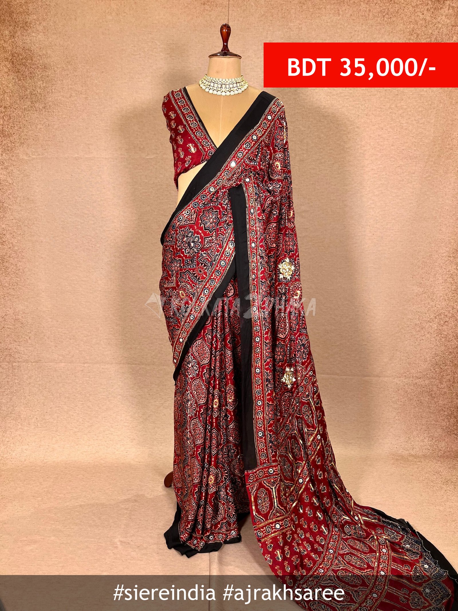 siereindia Ajrakh saree