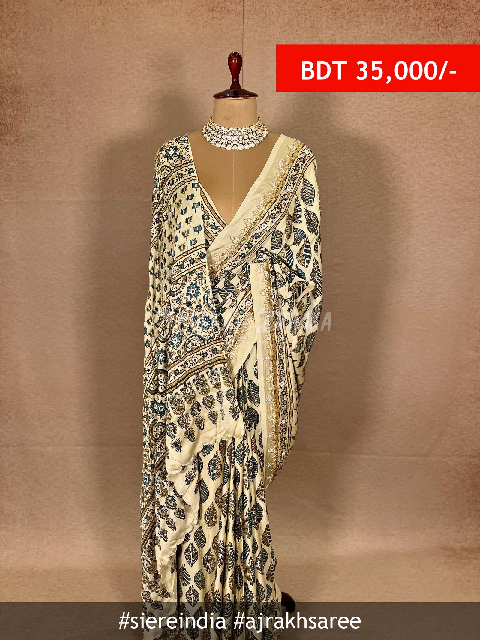siereindia Ajrakh saree
