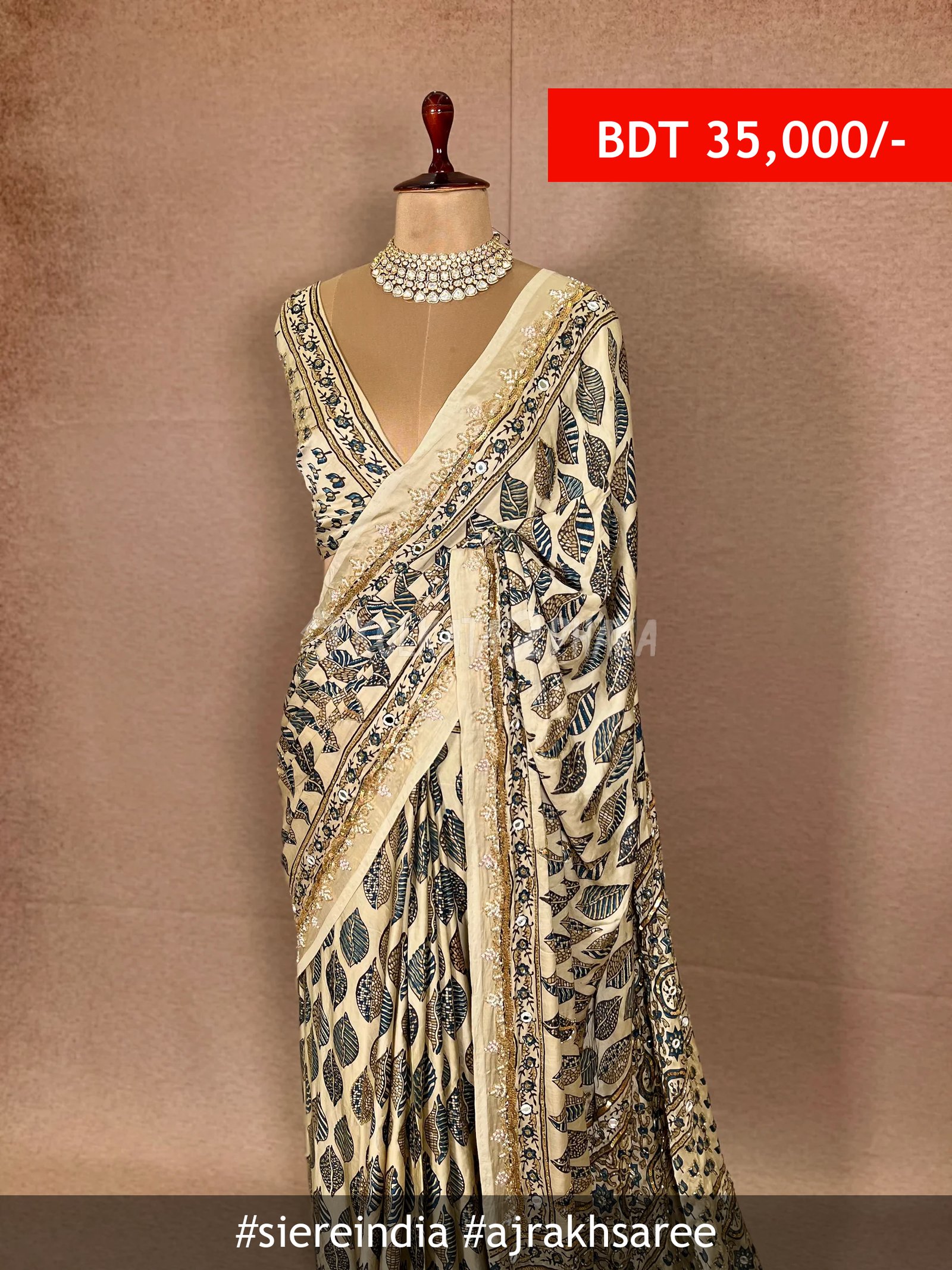 siereindia Ajrakh saree