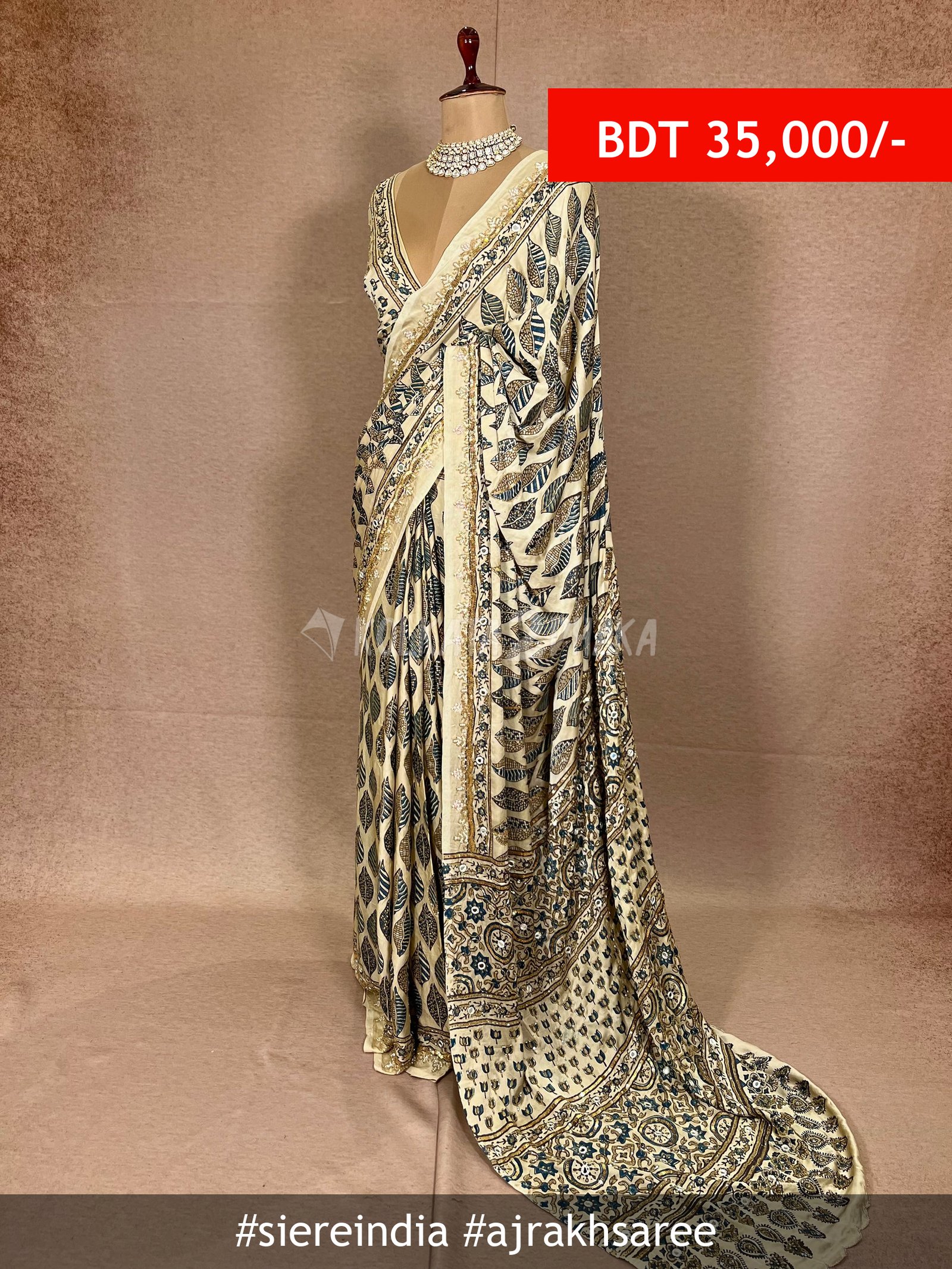 siereindia Ajrakh saree