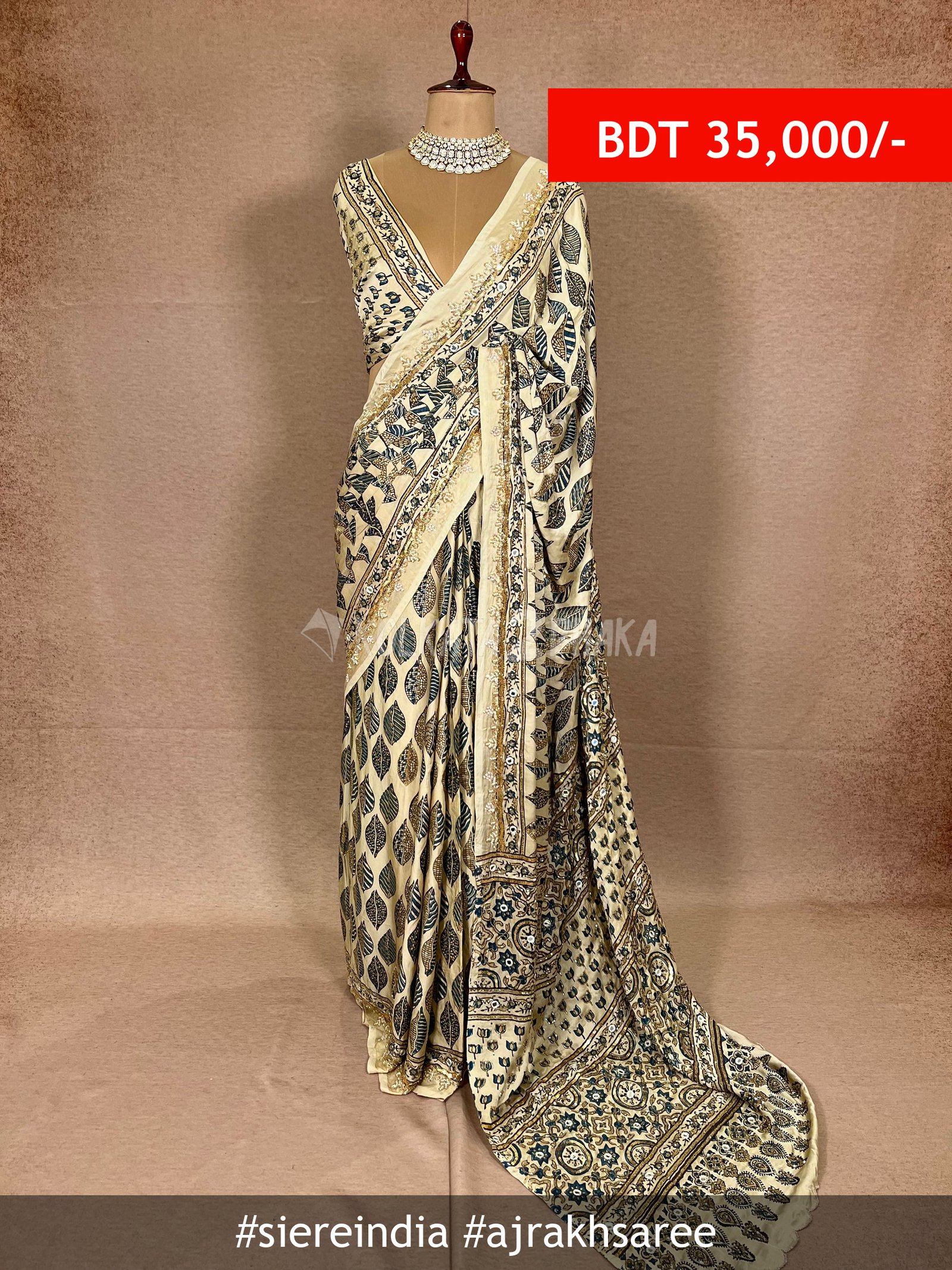 siereindia Ajrakh saree