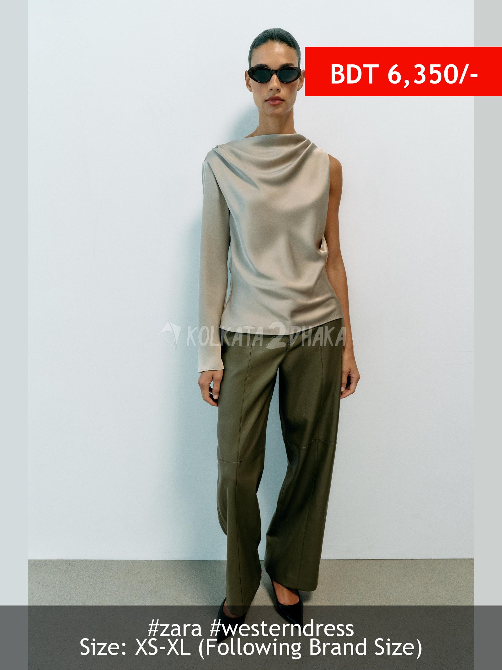Zara ASYMMETRIC SATIN SHIRT