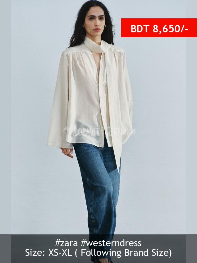 Zara ZW COLLECTION SCARF SHIRT