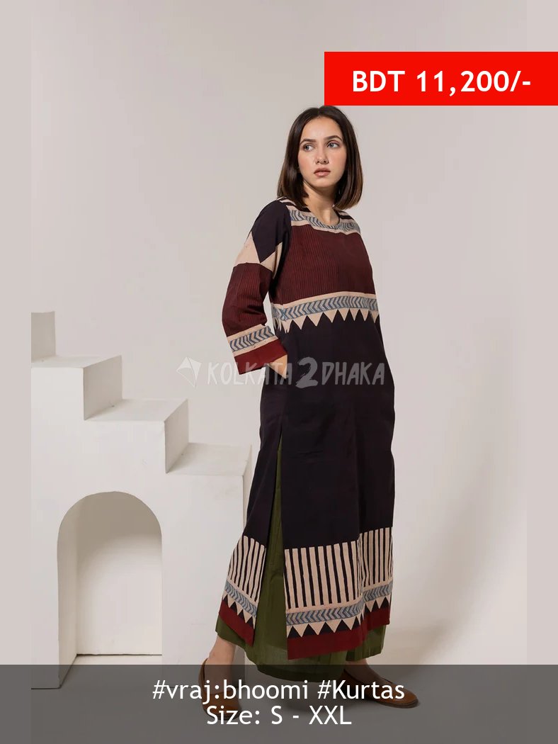 Vraj:Bhoomi black kurta