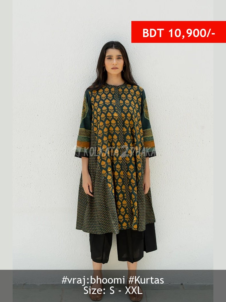 Vraj:Bhoomi green kurta