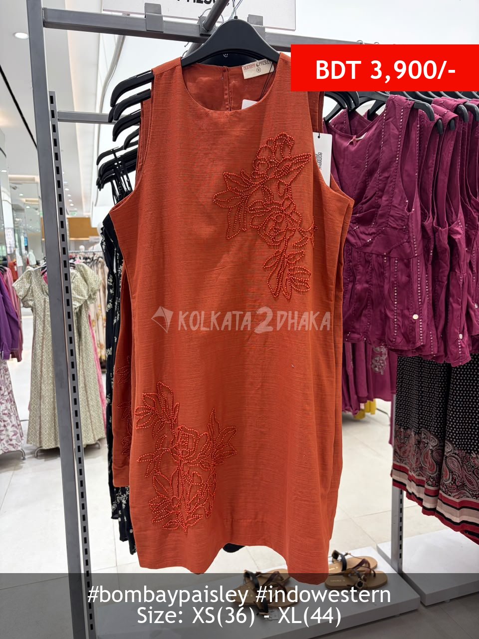 Bombay Paisley Red Emb dress