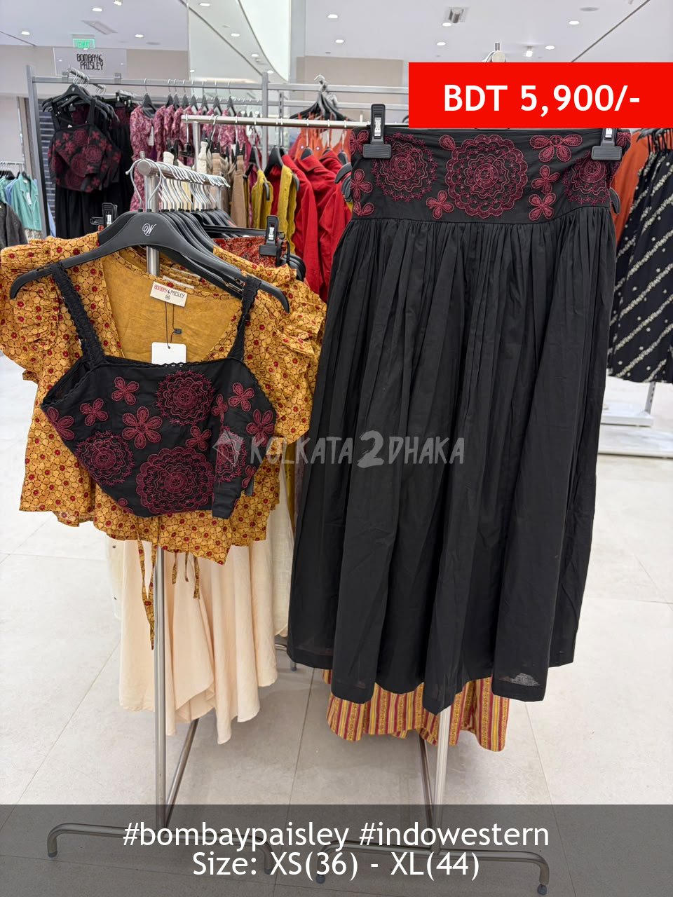 Bombay Paisley Black skirtset