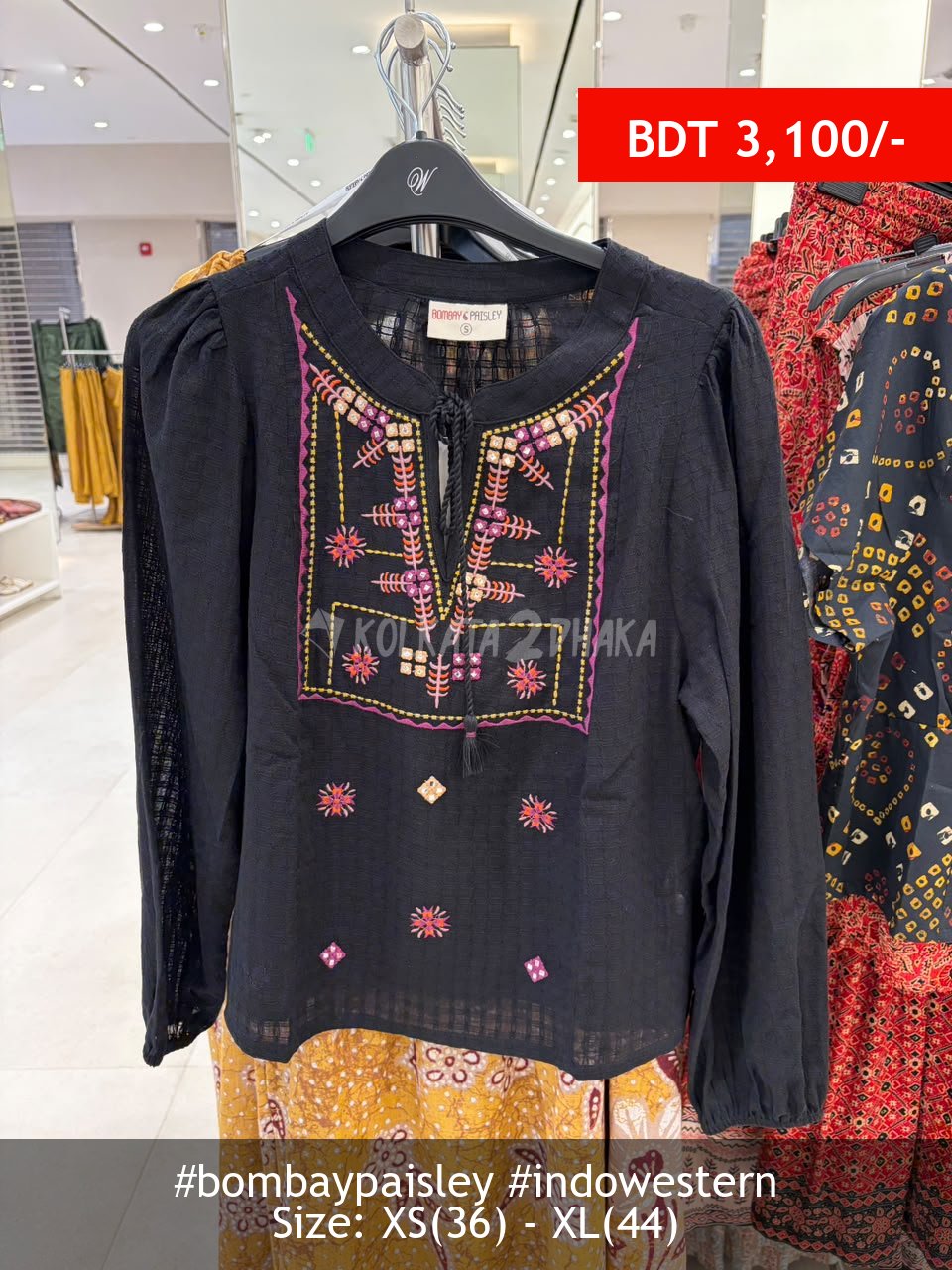 Bombay Paisley Black Top