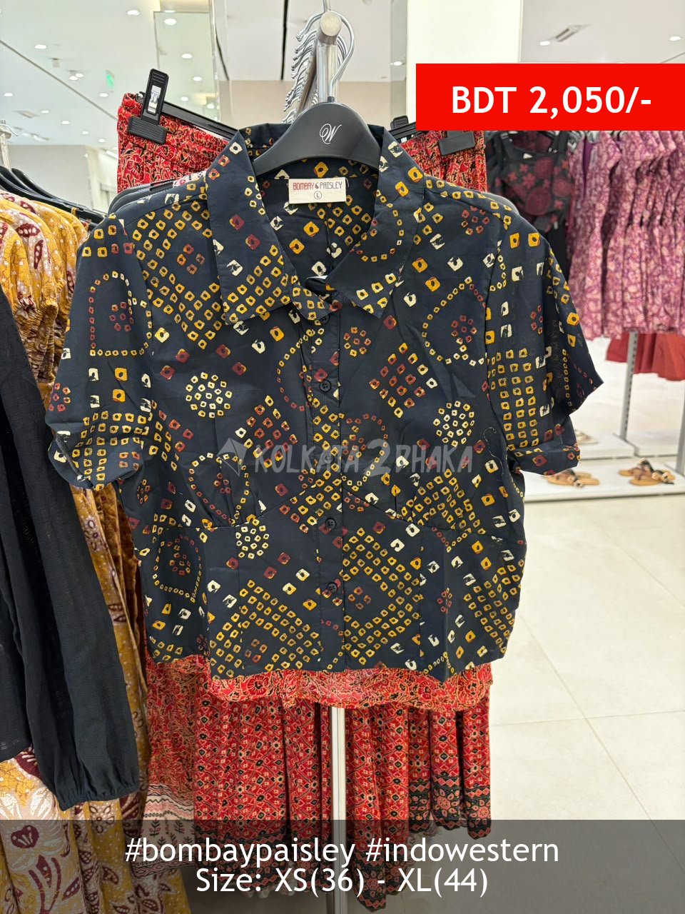 Bombay Paisley Black Top