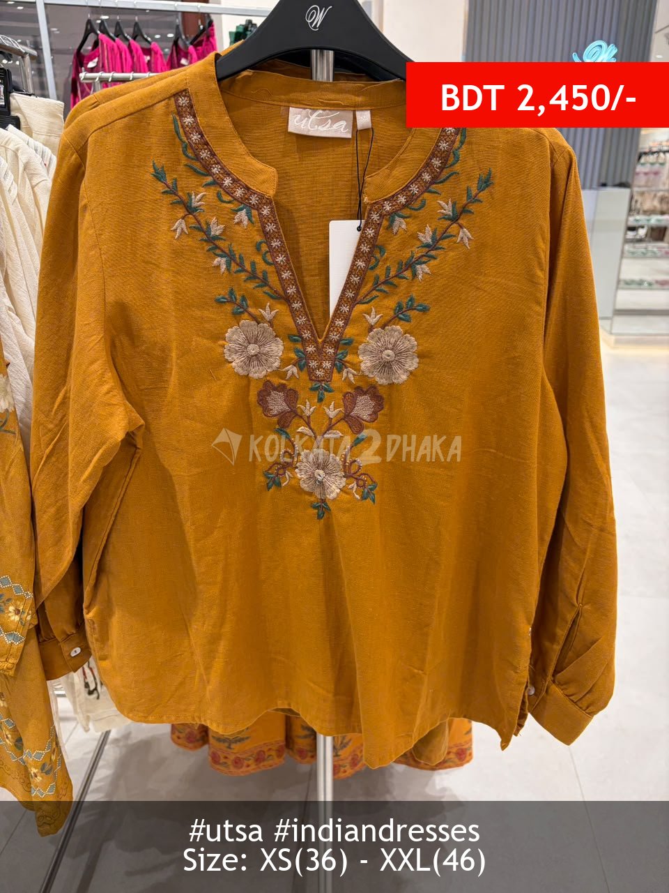 Utsa Mustard Tunic
